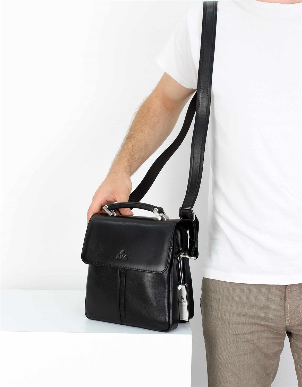 Aka Deri Siyah El ve Omuz Çantası 260 1