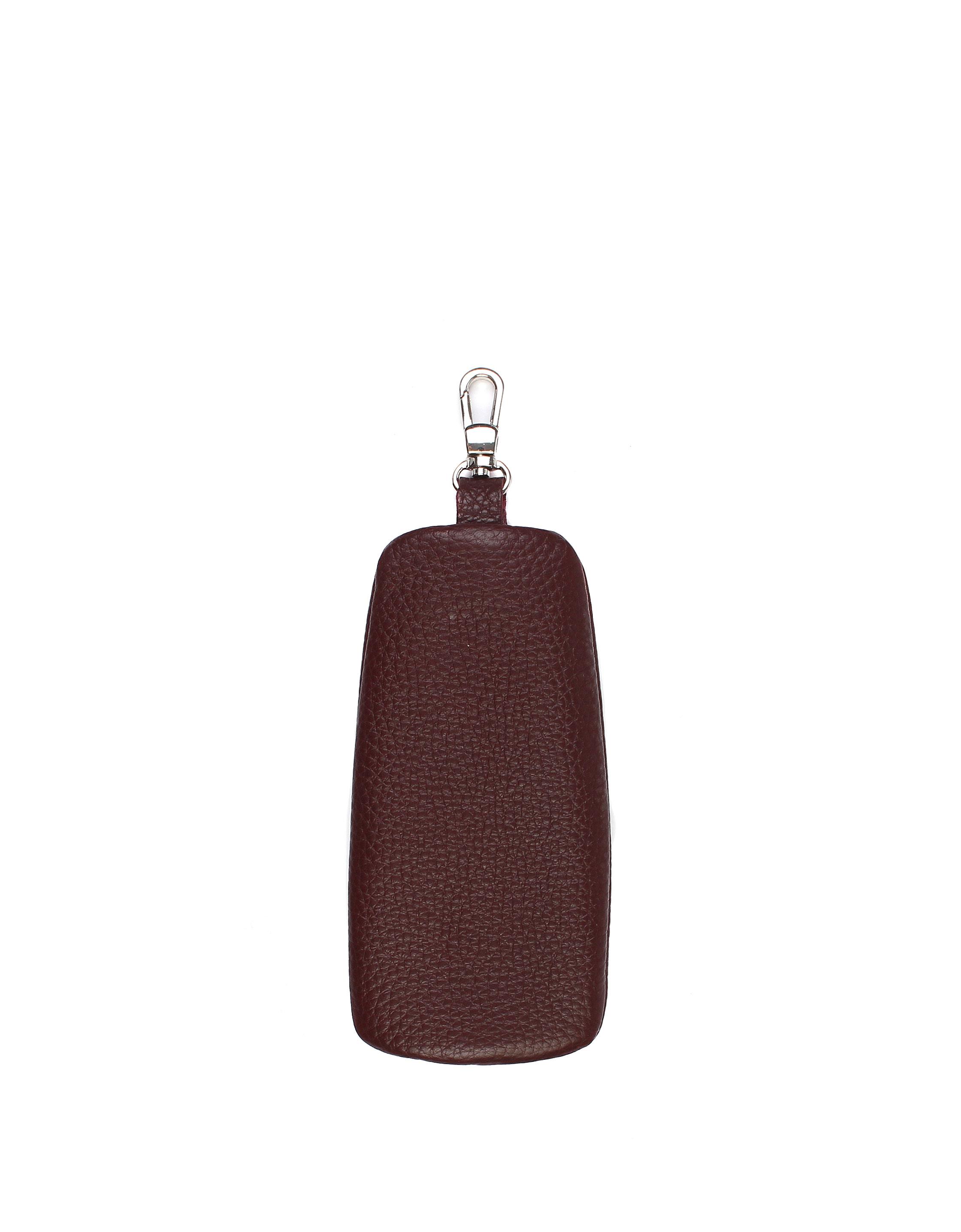 Fermuarlı Deri Bordo Anahtarlık 009