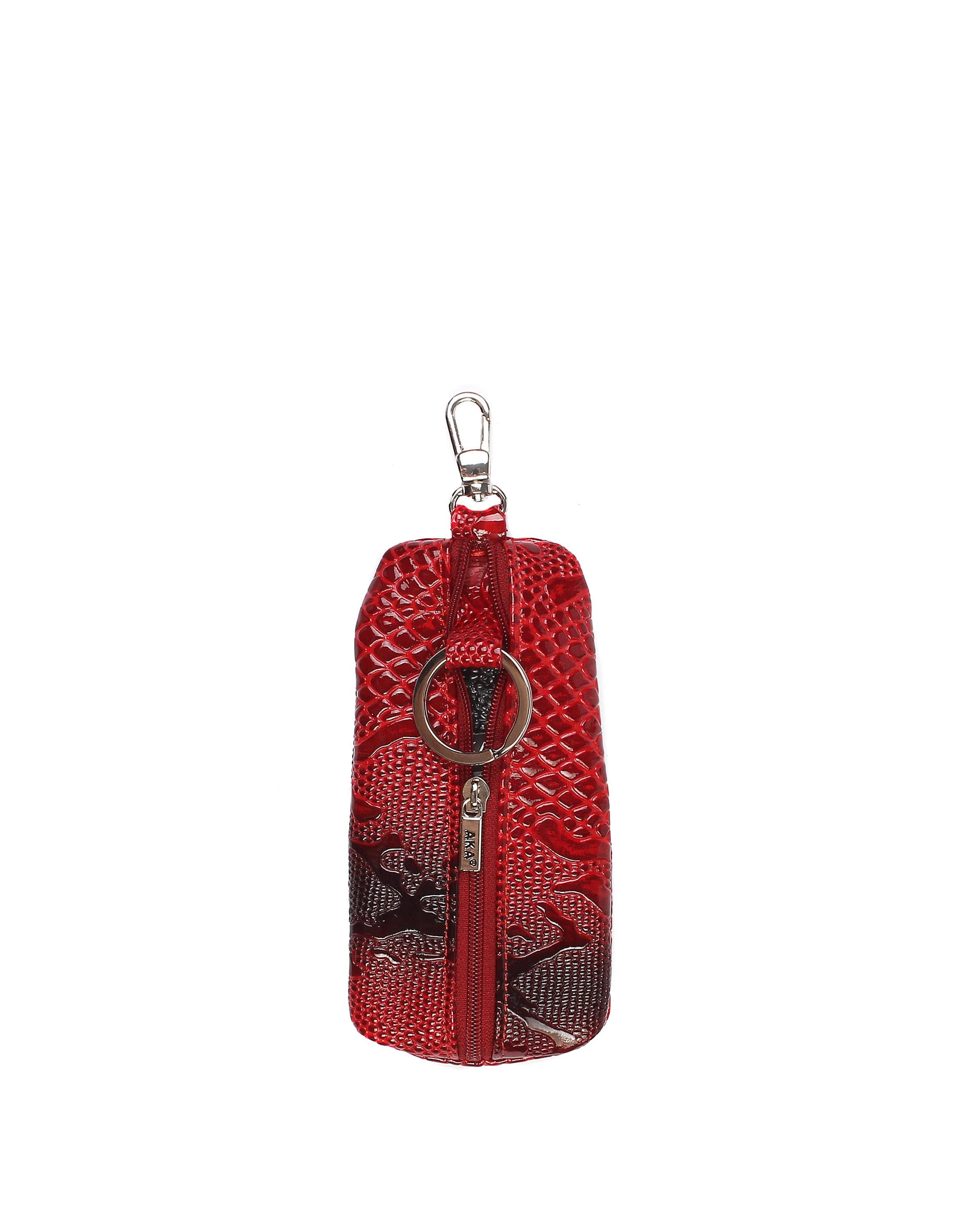 Fermuarlı Deri Kırmızı Anahtarlık 009 71