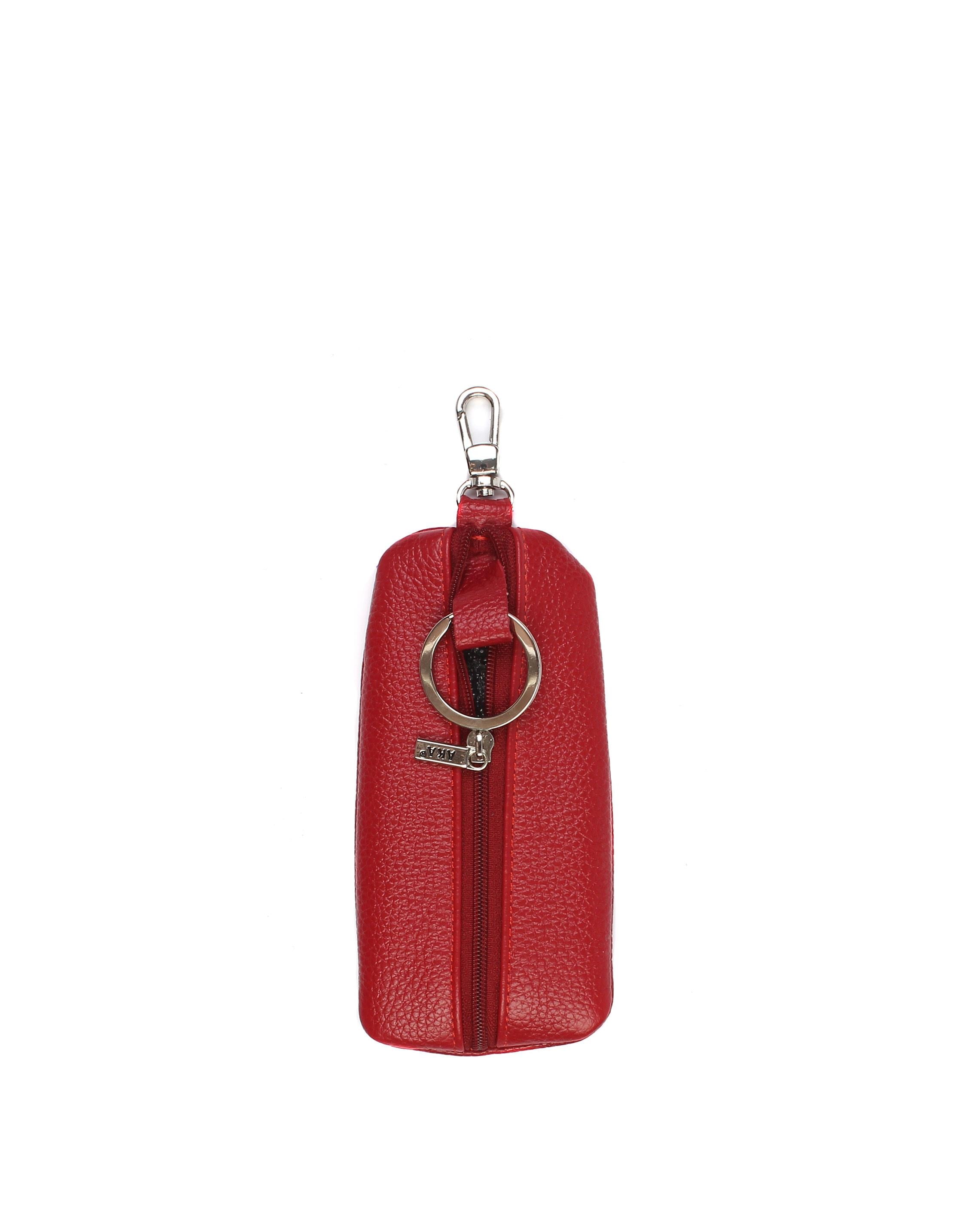 Fermuarlı Deri Kırmızı Anahtarlık 009 8