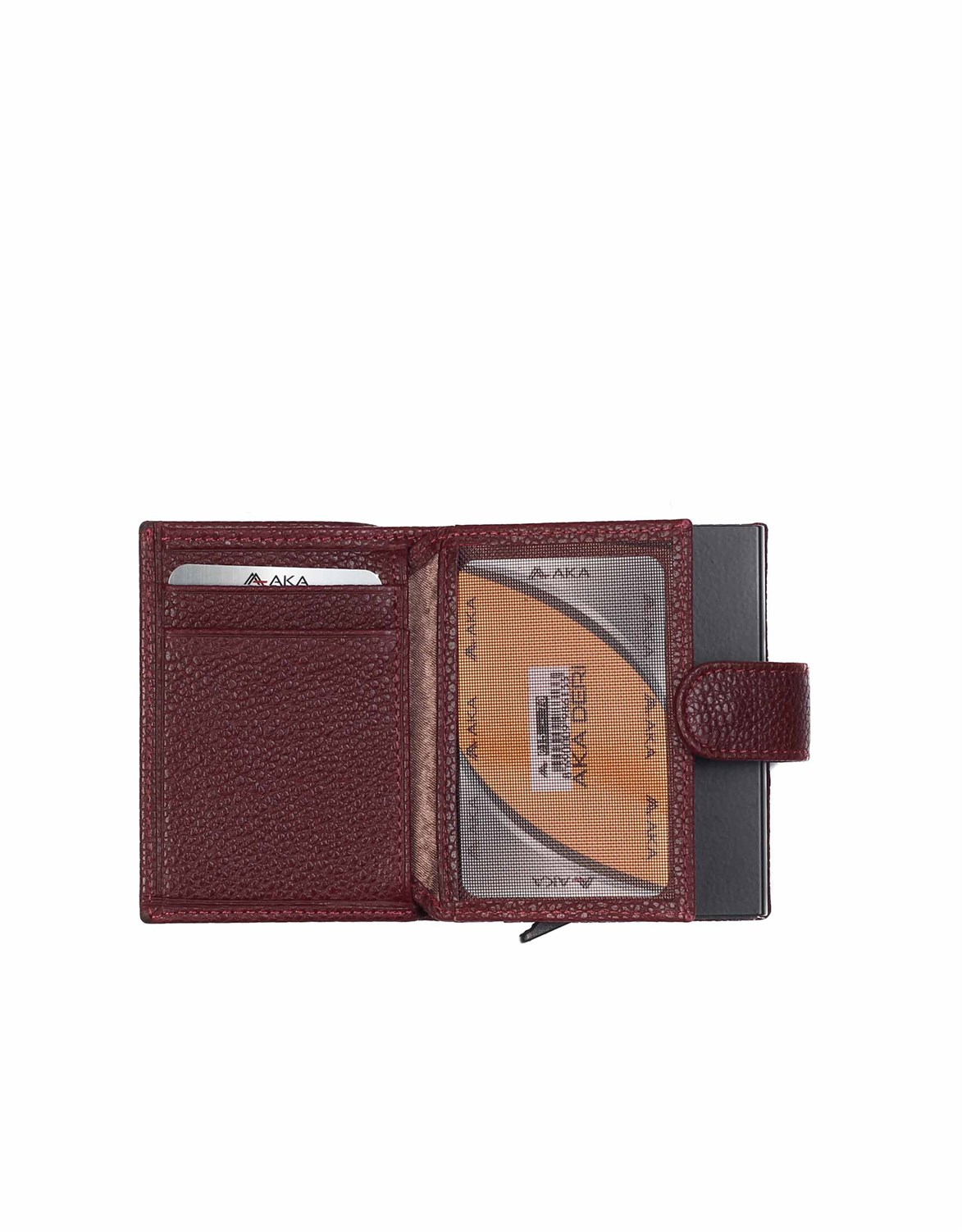 Aka Deri Bordo Mekanizmalı Kartlık Cüzdanı 015 70