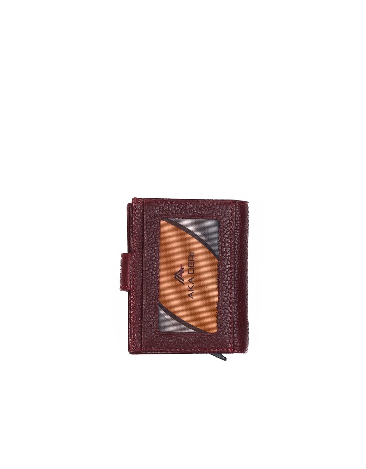 Aka Deri Bordo Mekanizmalı Kartlık Cüzdanı 015 70