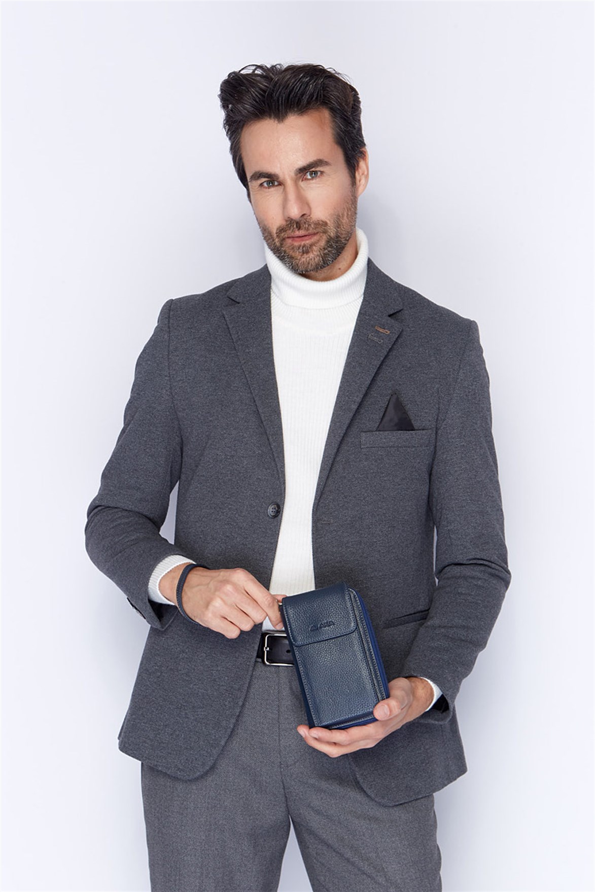 Aka Deri Lacivert El Çantası 850 17