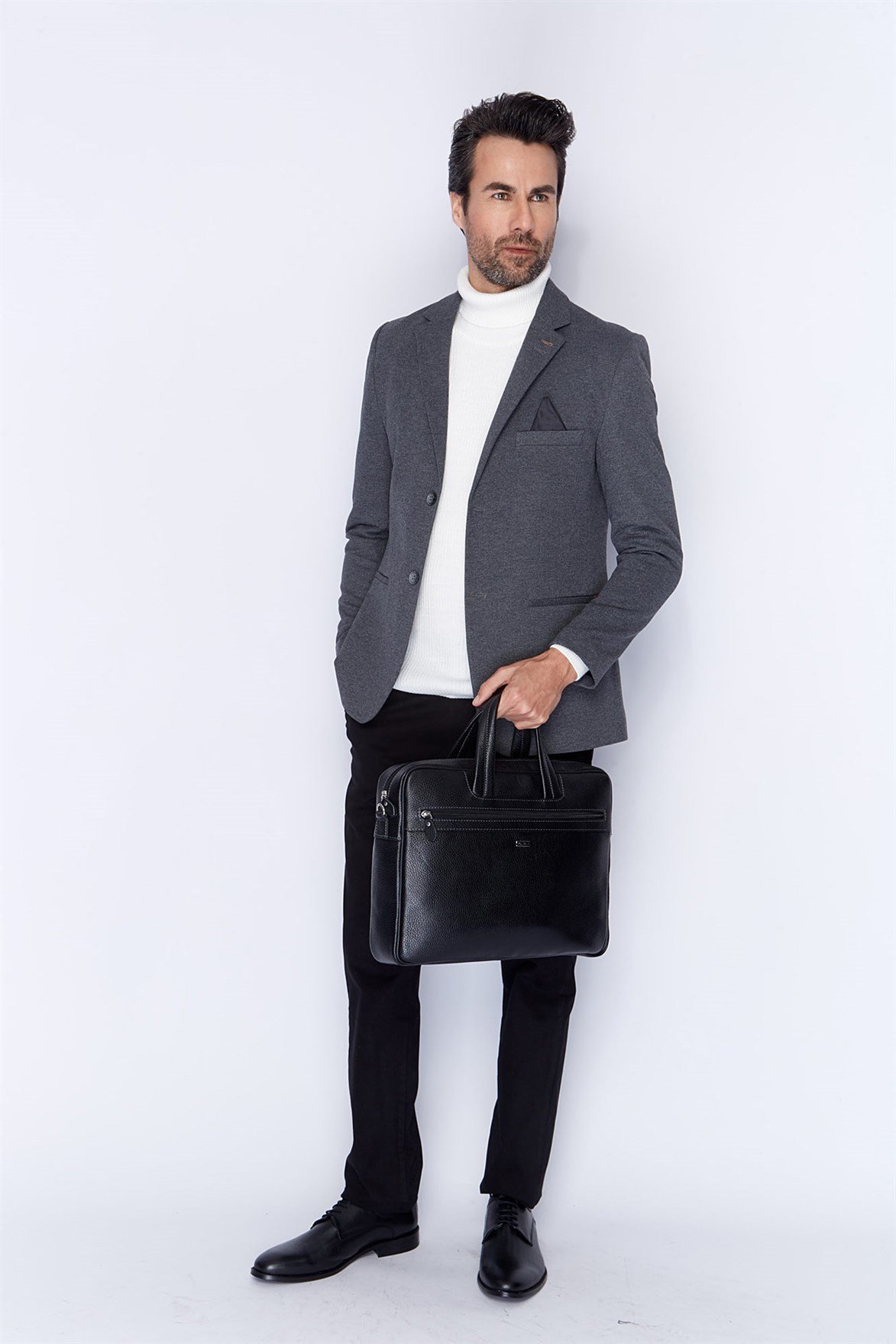 Aka Deri Siyah Laptop Evrak Çantası 253 2