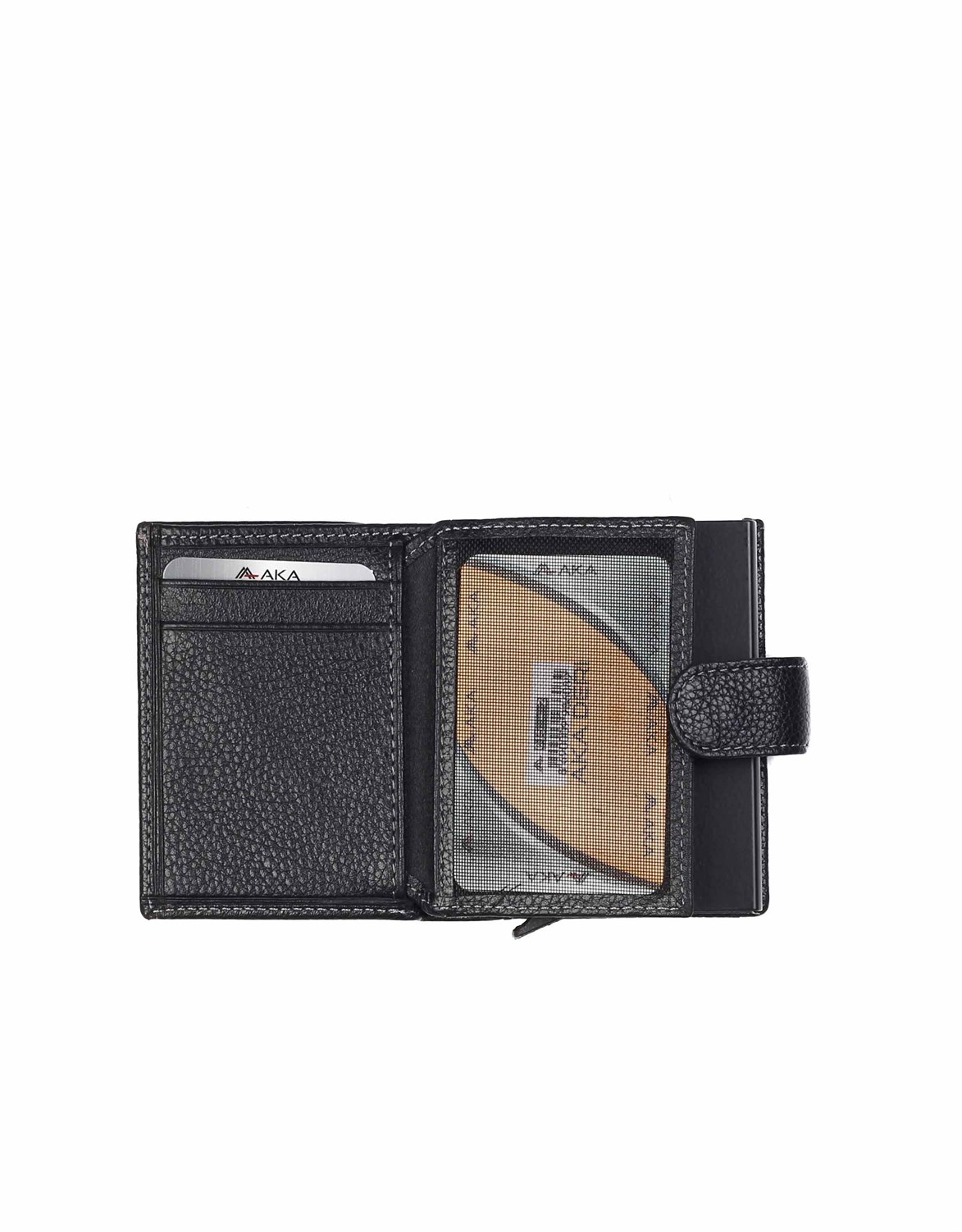 Aka Deri Siyah Mekanizmalı Kartlık Cüzdanı 015 2