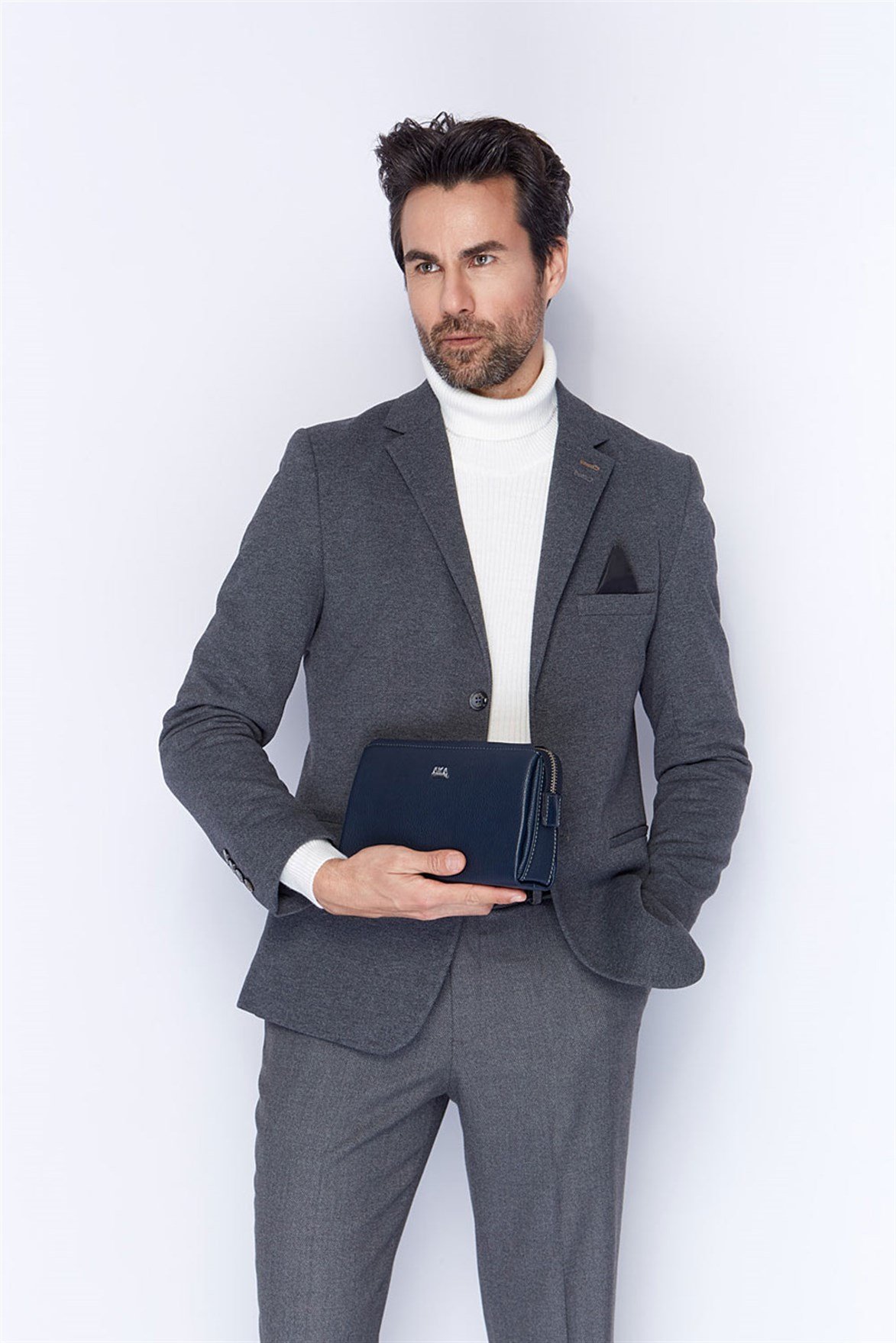 Aka Deri Lacivert El Çantası 365 17