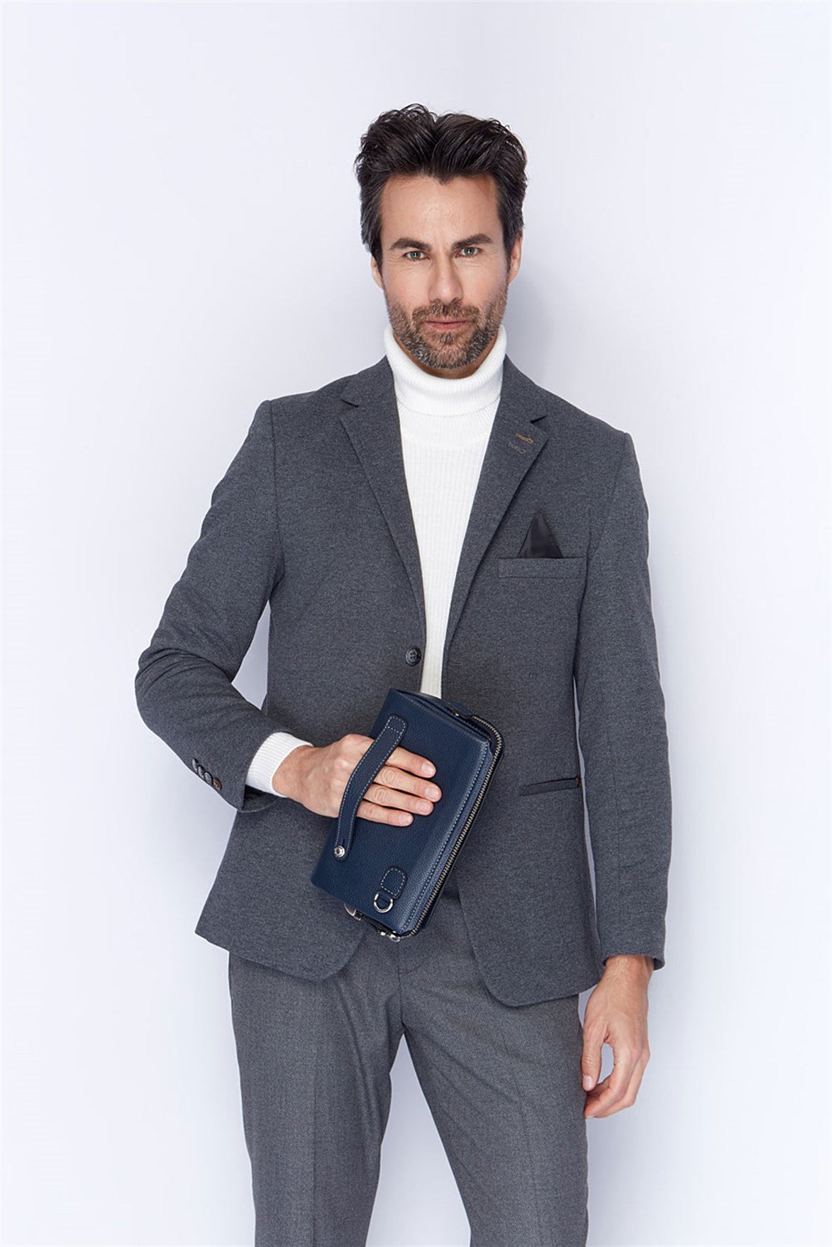 Aka Deri Lacivert El Çantası 365 17