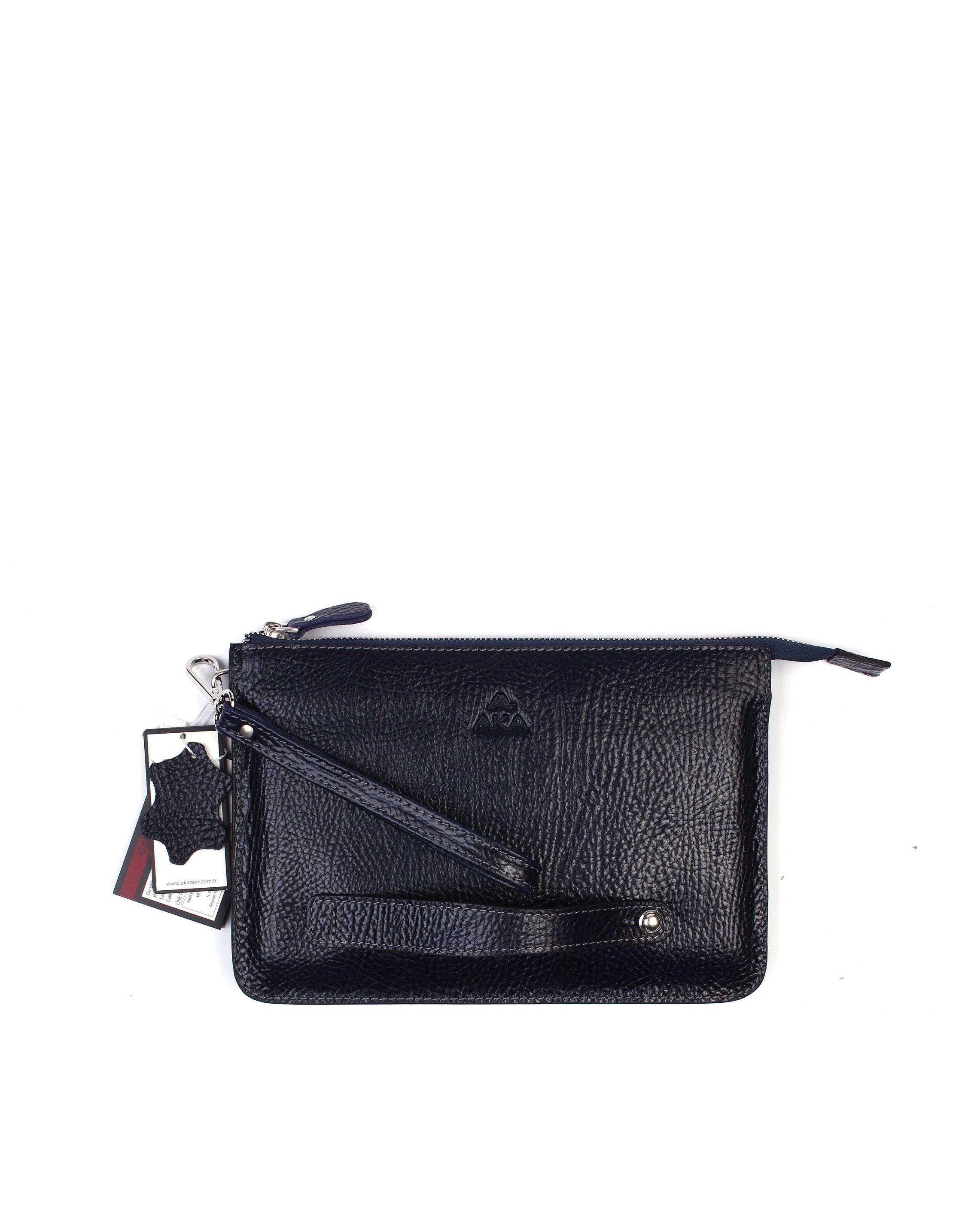 Lacivert Deri El Çantası 122 62