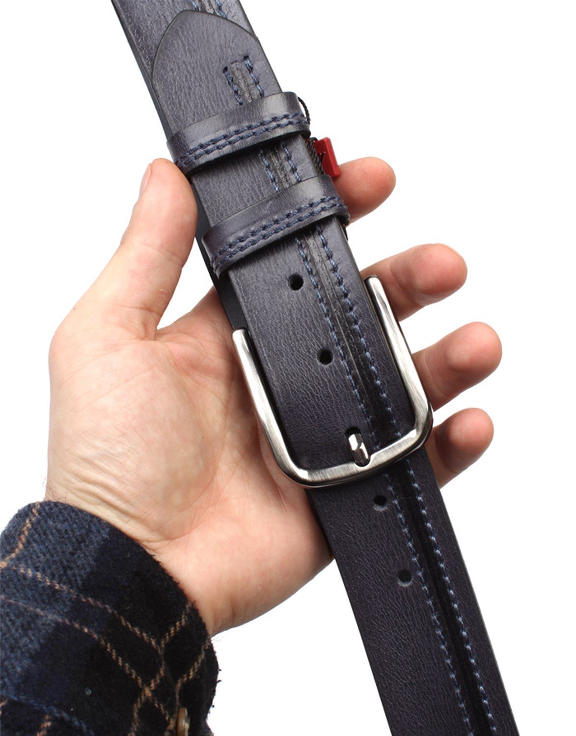 Lacivert Hakiki Deri Spor Erkek Kemeri s133