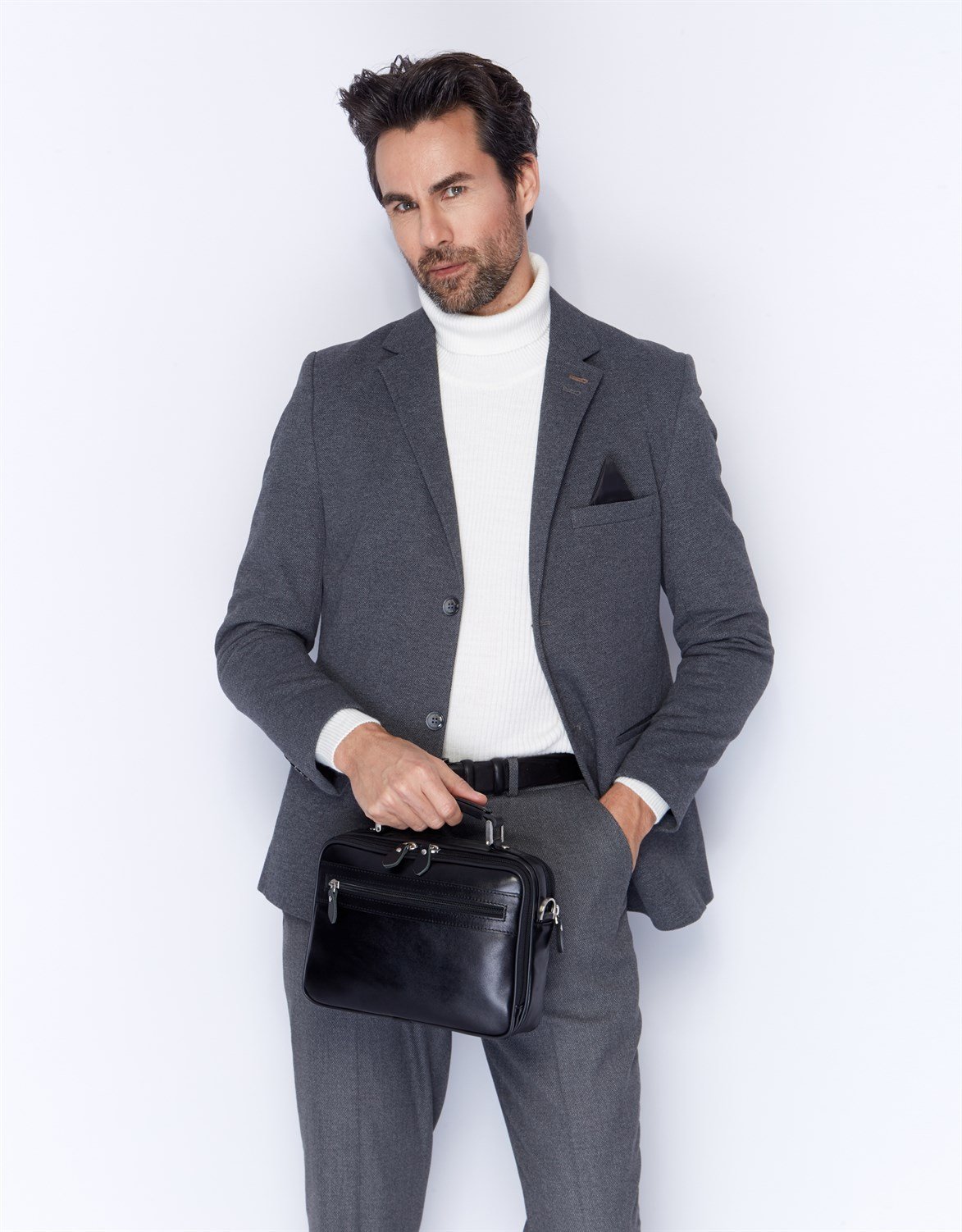 Genuine Leather Hand and Shoulder Bag 390 1