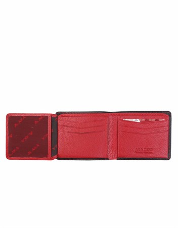 Aka Deri Siyah Kırmızı Erkek Cüzdanı 602 -2/8