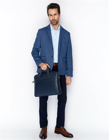 Aka Deri Lacivert Evrak Çantası 298 17