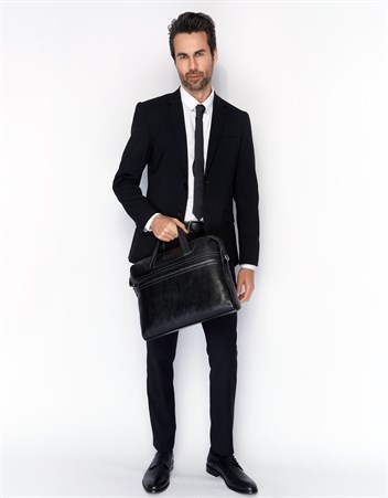 Aka Deri Siyah Evrak Çantası 298 12