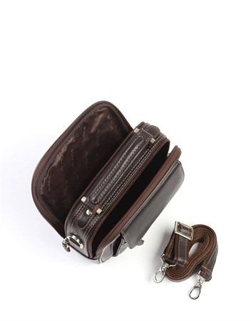 Aka Deri Kahve El ve Omuz Çantası 305 4