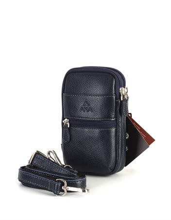 Aka Deri Lacivert El ve Omuz Çantası 345 17