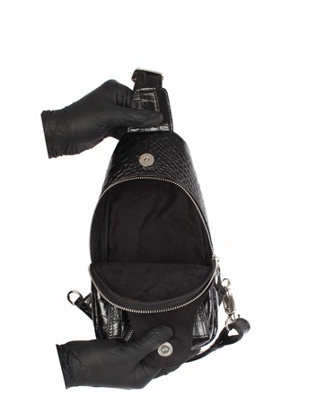 Aka Deri Siyah Çapraz Çanta 313 12