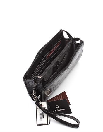 Aka Deri Siyah El Çantası 319 12