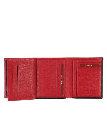 Aka Deri Siyah Kırmızı Erkek Cüzdanı 525 -2/8