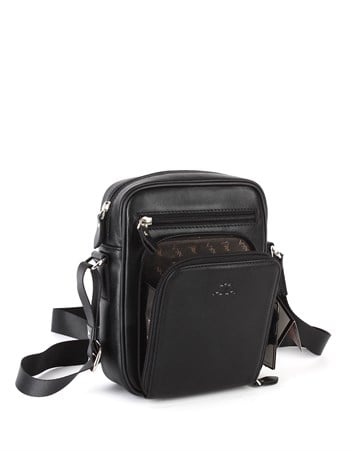 Aka Deri Siyah Omuz Çantası 328 1