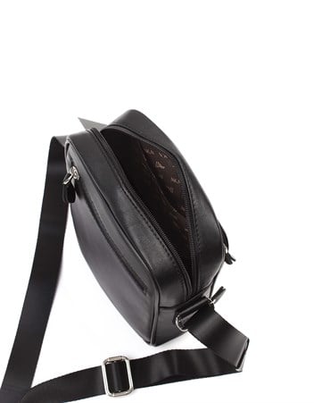 Aka Deri Siyah Omuz Çantası 328 1