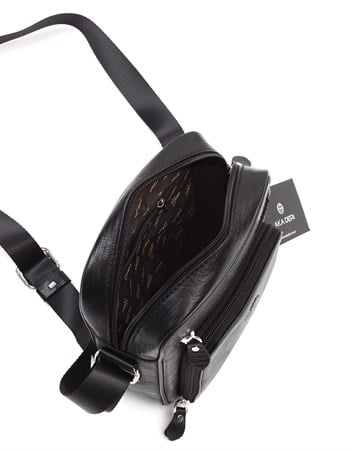 Aka Deri Siyah Omuz Çantası 328 10