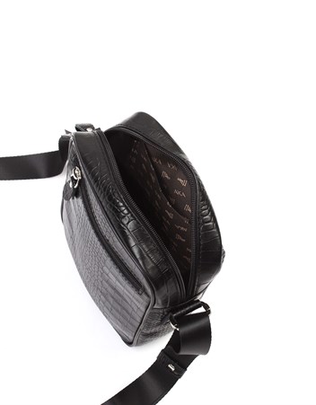 Aka Deri Siyah Omuz Çantası 328 12