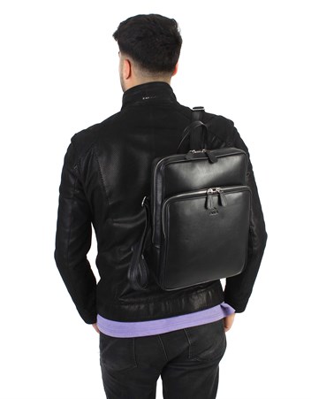 Aka Deri Siyah Sırt Çantası 905 1