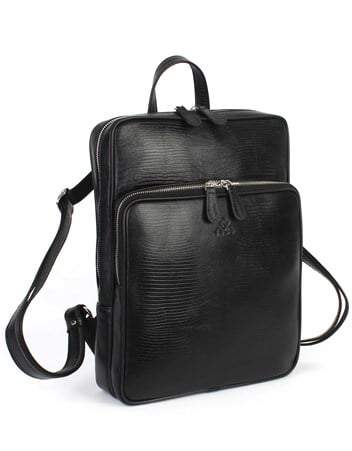 Aka Deri Siyah Sırt Çantası 905 10