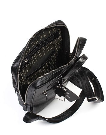 Aka Deri Siyah Sırt Çantası 905 60
