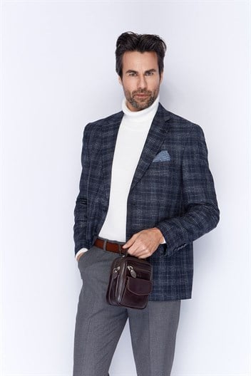 Düz Kahve - Deri Portföy Çantası 356