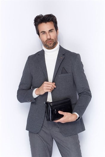 Aka Deri Siyah El ve Omuz Çantası 338 1