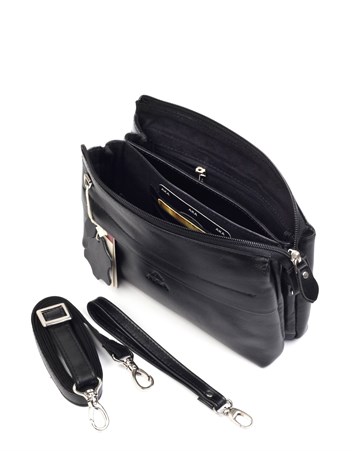 Aka Deri Siyah El ve Omuz Çantası 338 1