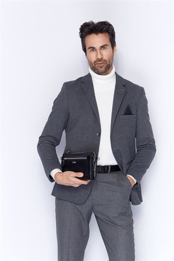 Aka Deri Siyah El ve Omuz Çantası 364 1