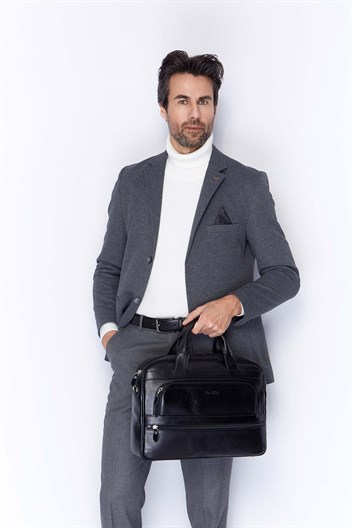 Aka Deri Siyah Laptop Evrak Çantası 251 1