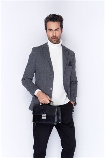 Aka Deri Siyah Portföy Çantası 148 1