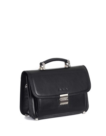 Aka Deri Siyah Portföy Çantası 166 1