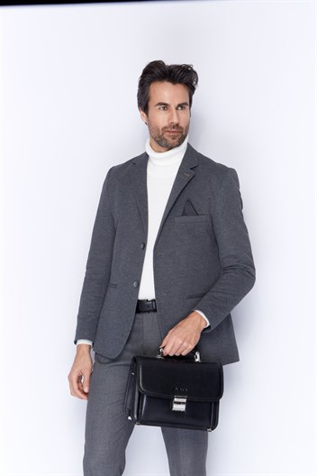 Aka Deri Siyah Portföy Çantası 166 1