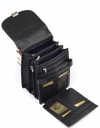 Aka Deri Siyah Portföy Çantası 301 1