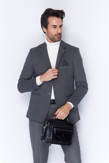 Düz Siyah - Deri Portföy Çantası 318