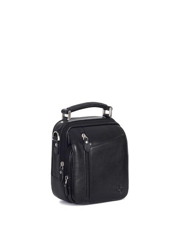 Düz Siyah - Deri Portföy Çantası 348