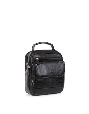 Aka Deri Siyah El ve Omuz Çantası 391 10