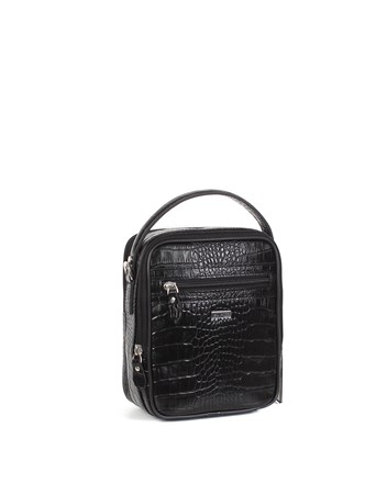 Aka Deri Siyah El ve Omuz Çantası 347 12