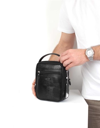 Aka Deri Siyah El ve Omuz Çantası 347 10