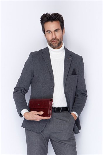 Aka Deri Bordo El ve Omuz Çantası 337 70