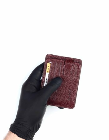 Aka Deri Bordo Kartlık Cüzdanı 050 70