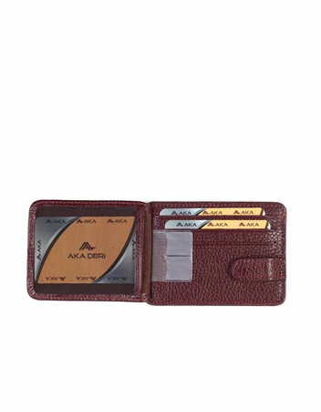 Aka Deri Bordo Kartlık Cüzdanı 050 70