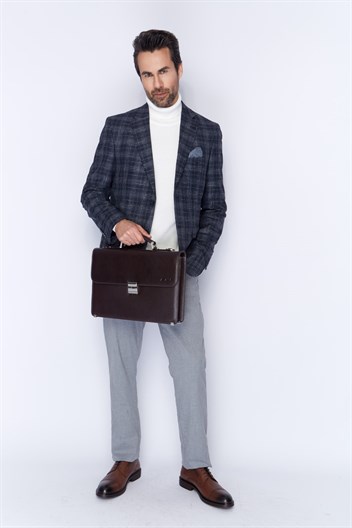 Aka Deri Kahverengi Klasik Evrak Çantası 228 4