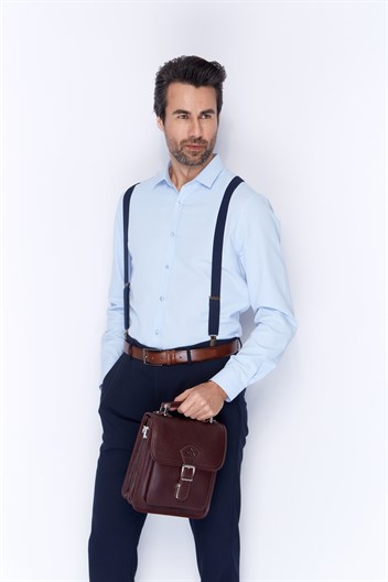 Aka Deri Kahve El ve Omuz Çantası 204 4