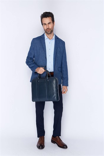 Aka Deri Lacivert Evrak Çantası 254 17