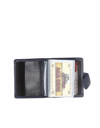 Aka Deri Lacivert Kartlık Cüzdanı 018 17